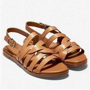 Cole Haan Fiona Gladiator braided tan leather sandals women size 8.5